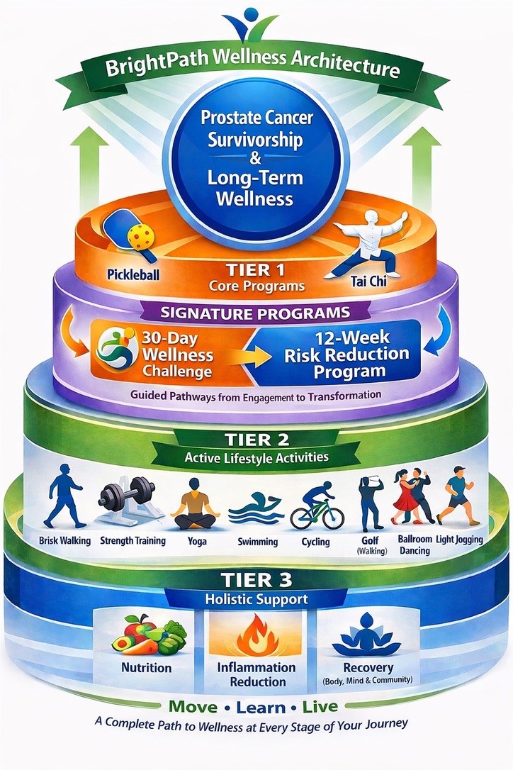 BrightPath Wellness Architecture Graphic showing 3 tiers of programs