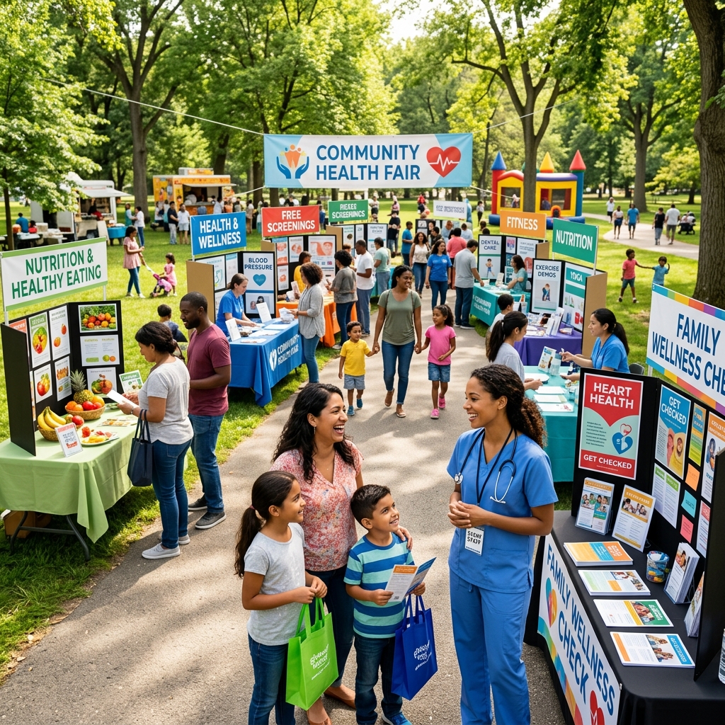 Diverse community health fair